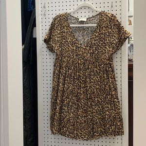 Leopard Babydoll Mini Dress